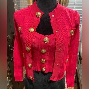 NWT-Balmain two piece sweater set. Pink. Size XS